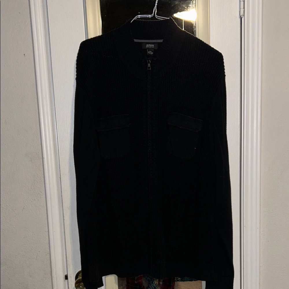 Alfani Men's Black Zip-Up Sweater